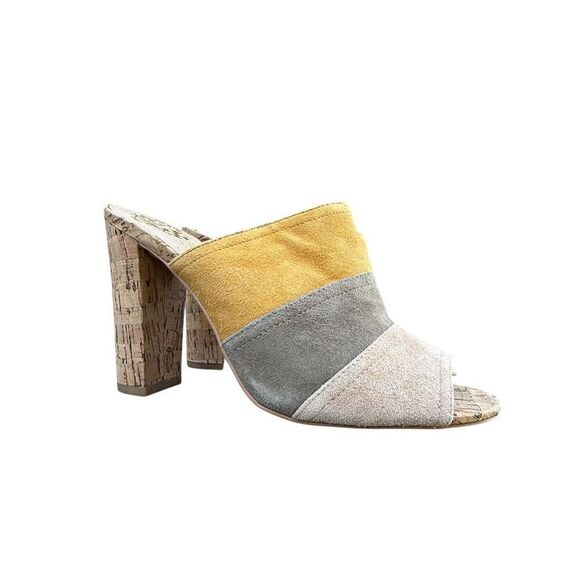 Vince Camuto Women's Color Block Suede Mules Multicolor Shoes Heels Size 7.5M - Picture 7 of 12